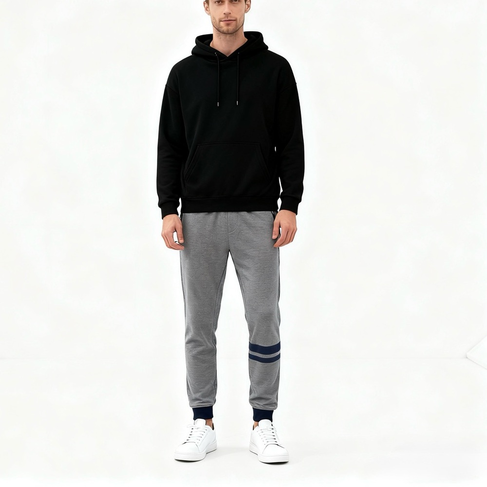 G by Guess - Gray Sweatpants with Tapered Legs and Elastic Waistband